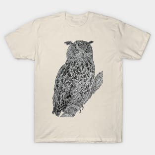 Dotwork Owl Art Print T-Shirt